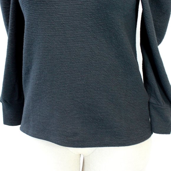 Madewell Black Crew Neck Puff Sleeve Top Blouse Medium - Picture 4 of 8